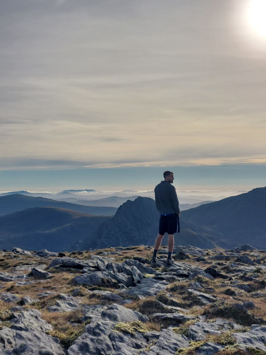 Me travelling, stood on a mountain